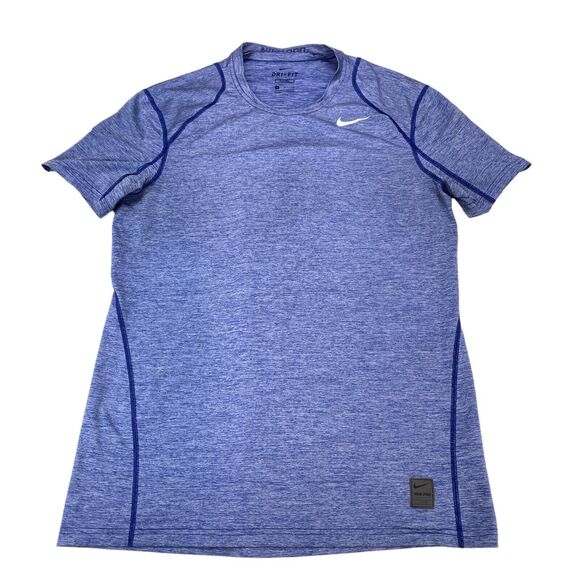 Nike Pro Activewear Shirt Men Medium Purple Fitted Polyester Swoosh Logo Dri Fit - Picture 8 of 10